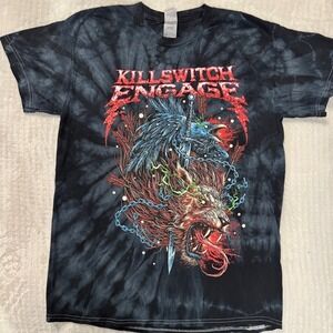 Killswitch Engage Black Tye Dye Graphic Tee Atonement concert T-Shirt